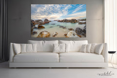 Ryno Botha, Canvas, large, print, art, seascape, sunset, ocean, beach, wood Frame, acrylic glass, perspex, South Africa, long exposure, Camps Bay