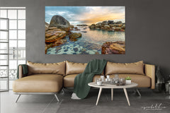 Ryno Botha, Canvas, large, print, art, seascape, sunset, ocean, beach, wood Frame, acrylic glass, perspex, South Africa