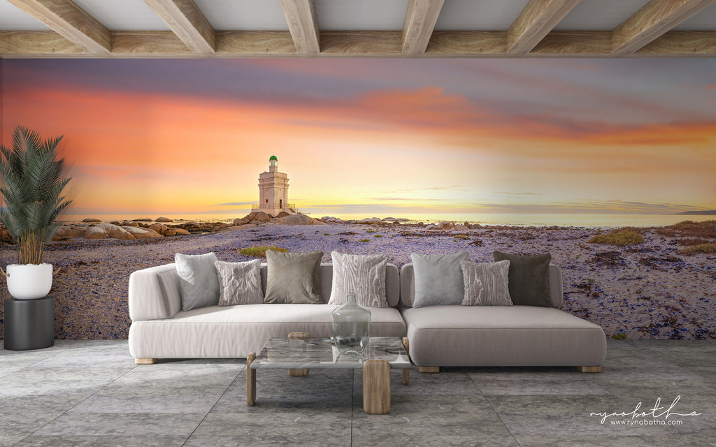 Ryno Botha, , wallpaper, Canvas, large, print, art, seascape, sunset, ocean, beach, rocks, Light House, panorama