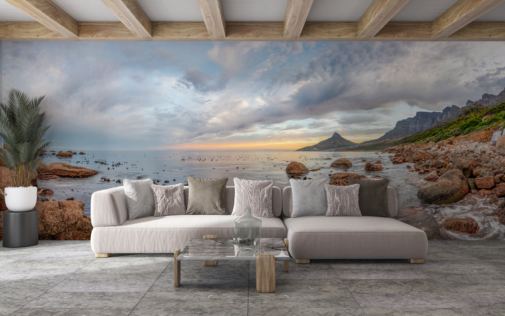 Ryno Botha, Wallpaper, large, print, art, seascape, sunrise, ocean, beach, rocks, clifton, camps bay, Cape Town, South Africa, Lions Head. 