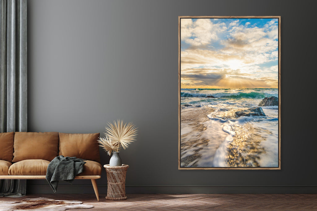  Ryno Botha, Canvas, large, print, art, seascape, sunset, ocean, beach, wood Frame, acrylic glass, perspex