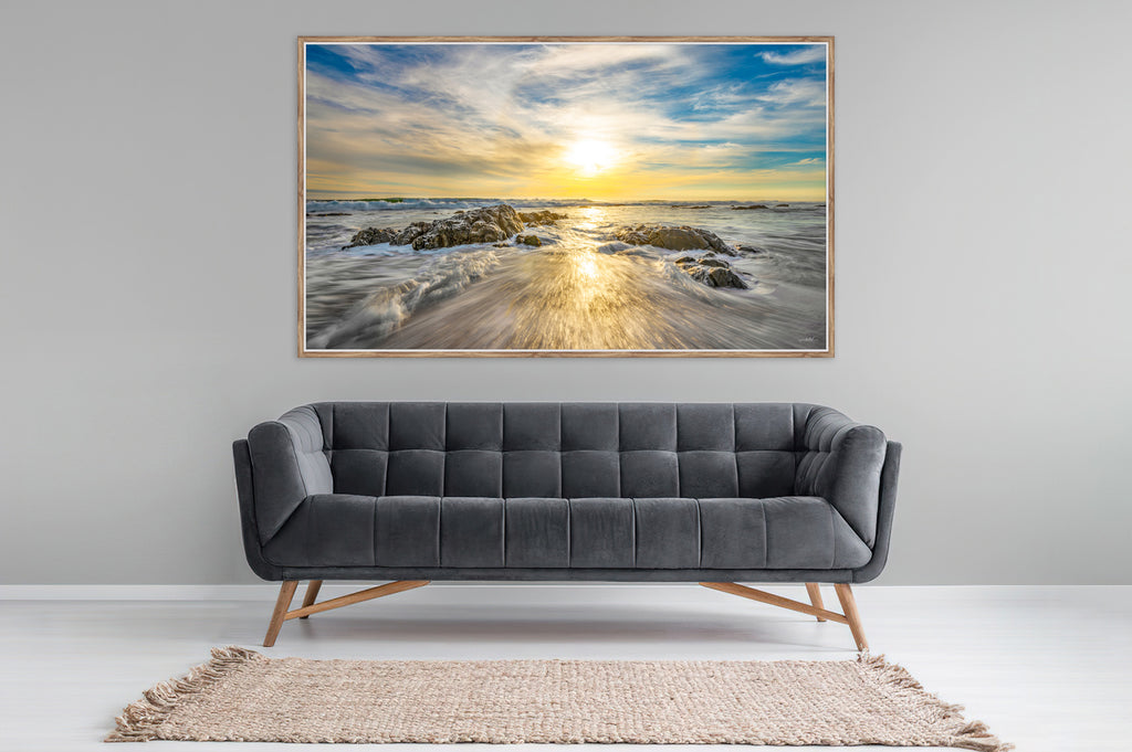  Ryno Botha, Canvas, large, print, art, seascape, sunset, ocean, beach, wood Frame, waves