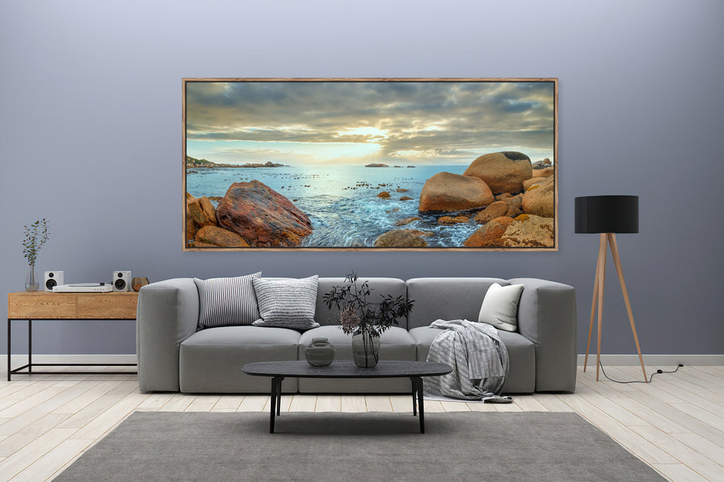 Ryno Botha, Canvas, large, print, art, seascape, sunset, ocean, beach, wood Frame, glass acrylic, perspex