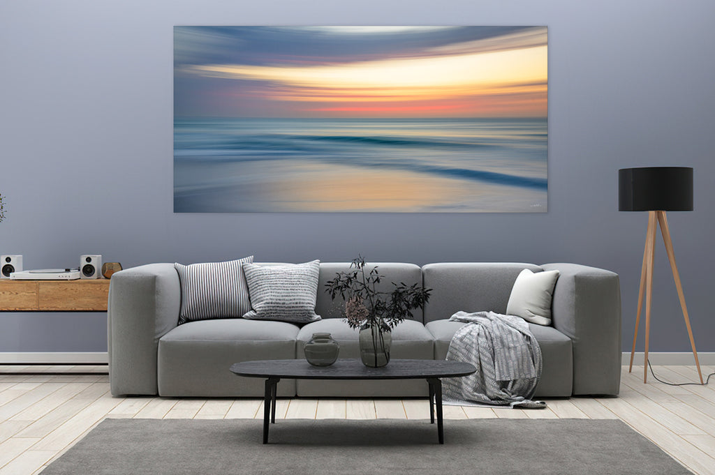 Ryno Botha, Canvas, large, print, art, seascape, sunset, ocean, beach, wood Frame, abstract, acrylic glass, perspex, minimal